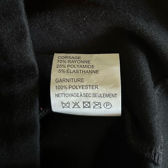 YIGAL Azroel Crochet Lace Cold Shoulder A-Line Cocktail Dress in Black-Size S - Picture 7 of 7